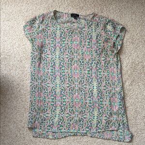 The Limited Multicolor Patterned Short Sleeve Top
